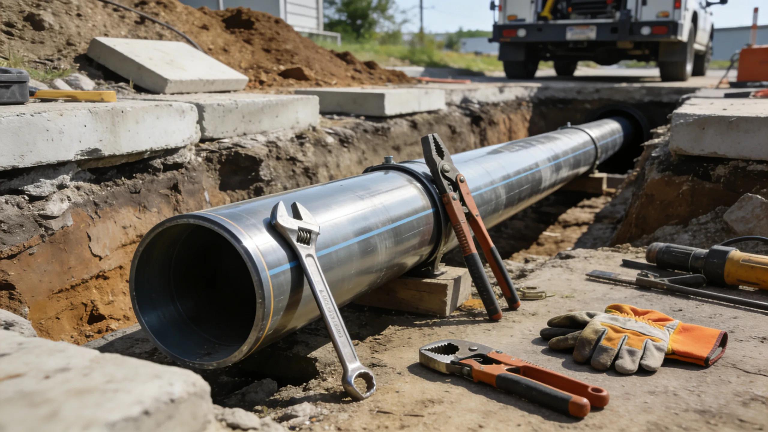 Newly repaired trenchless sewer line featuring modern, durable materials, highlighting plumbing advancements