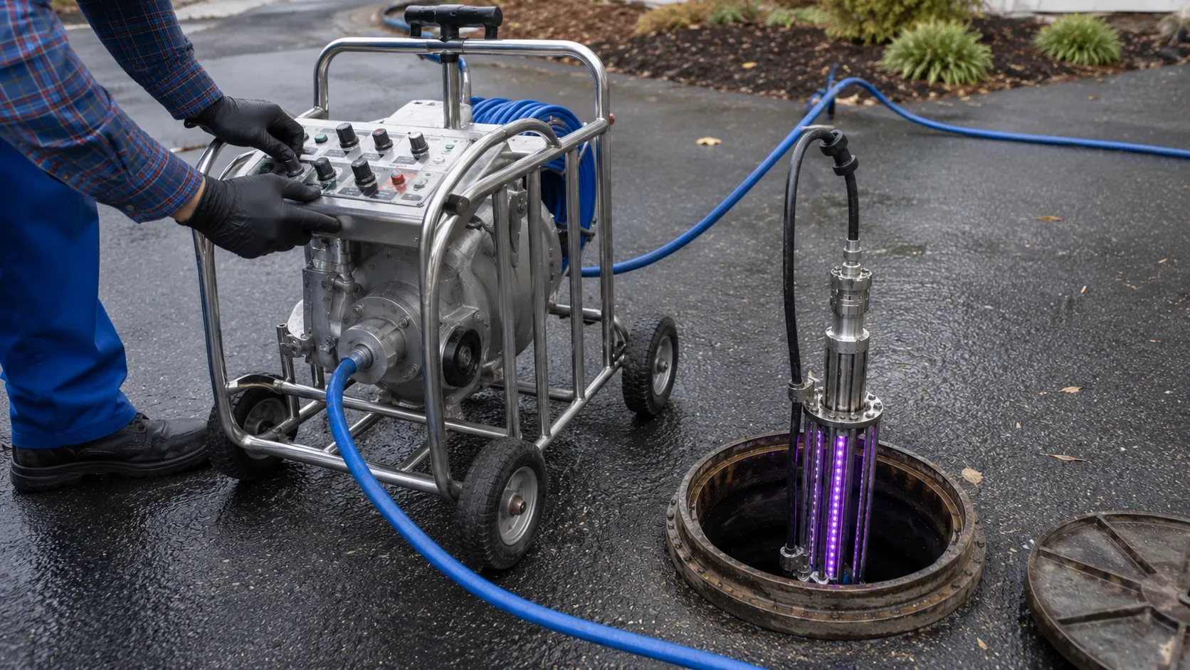 UV-cured pipe liner installation during on-site trenchless repair