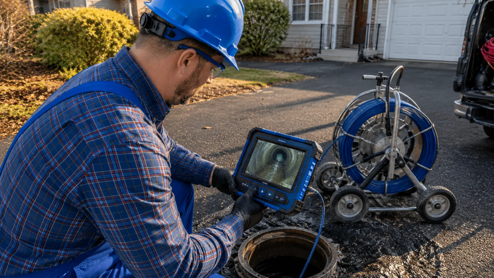 Camera inspection determining sewer pipe condition for trenchless repair