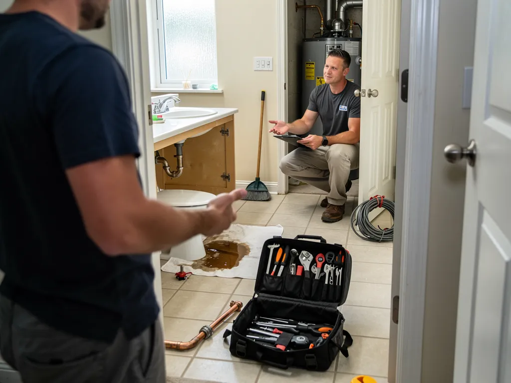 Checklist summarizing emergency plumbing cost factors and tips