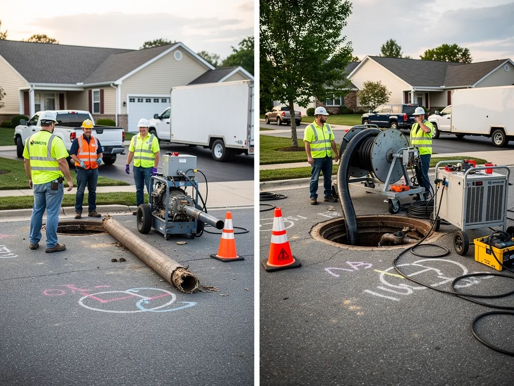 Side-by-side comparison of CIPP pipe lining and pipe bursting methods