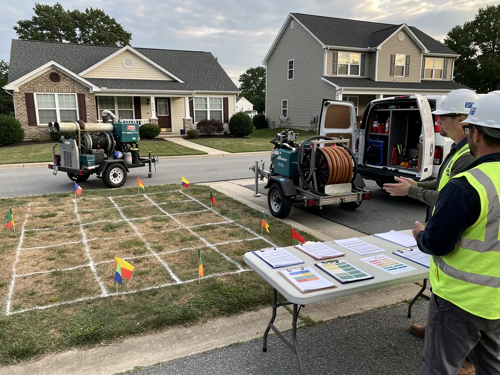 Itemized trenchless sewer repair cost estimate on a clipboard