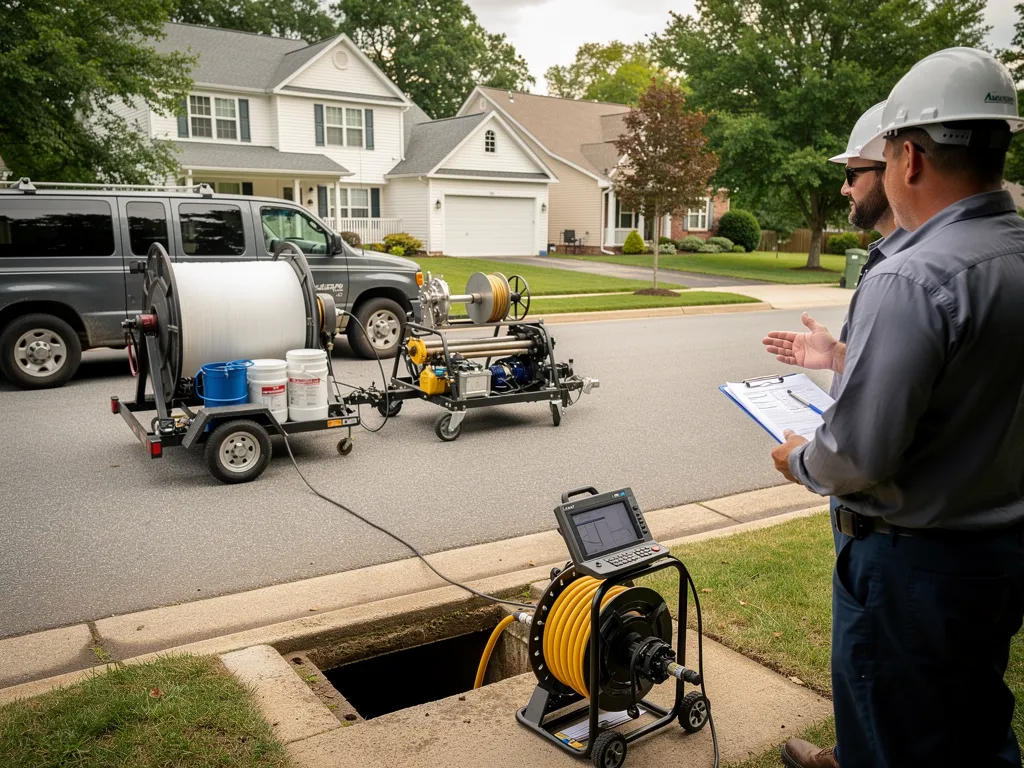 Summary icons highlighting trenchless sewer repair comparison points