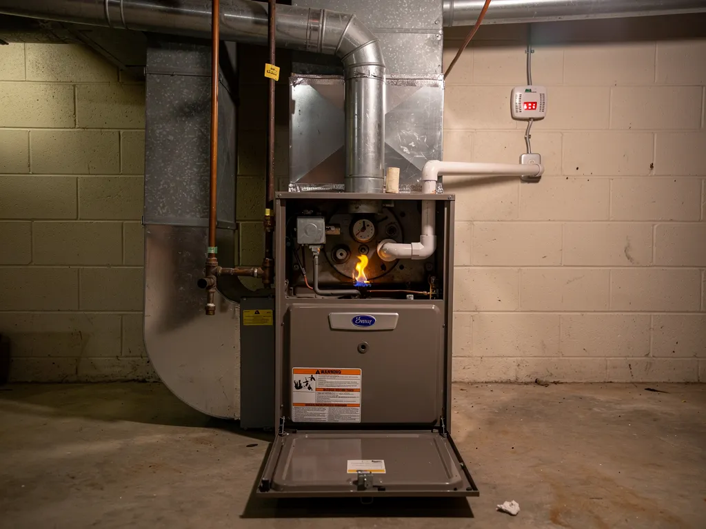 Furnace pilot light burning yellow instead of steady blue
