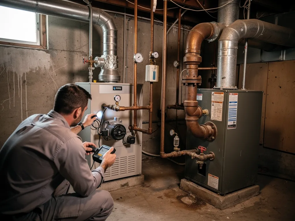 side-by-side hydronic and steam boiler heating systems
