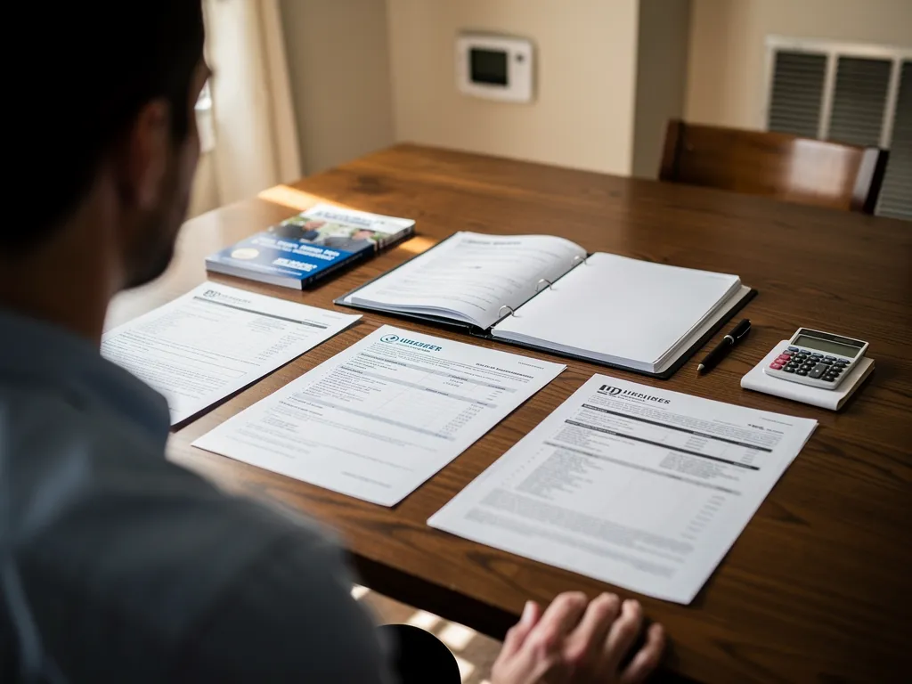 Homeowner reviewing a suspiciously vague HVAC repair quote